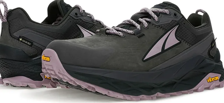 Altra Womens Olympus 5 Hike Low GTX Trail Shoes - Gray-Black