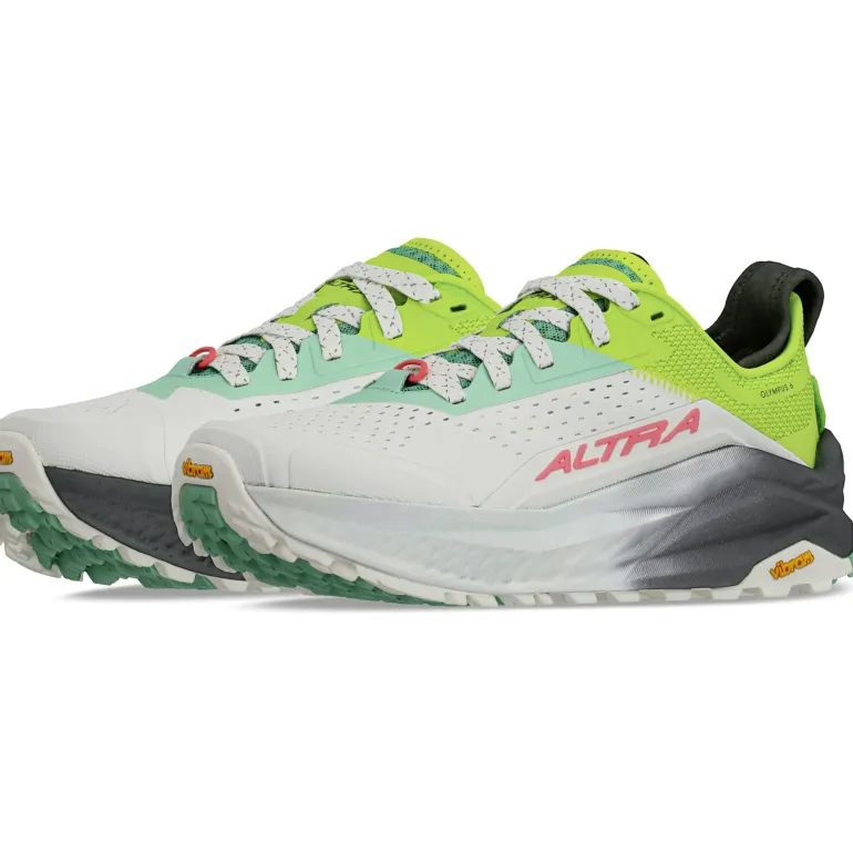 Altra Womens Olympus 6 Trail Shoes - Gray-Lime