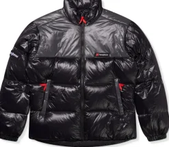 Berghaus Unisex Blockback Down Jacket - Jet Black-Grey Pinstripe