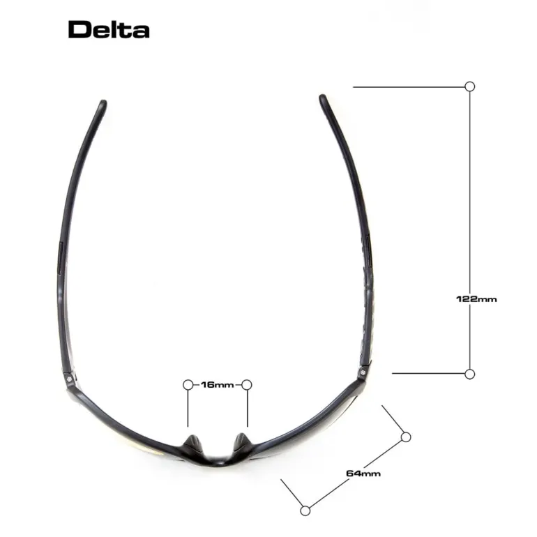 BLOC Delta Sunglasses - Crystal Black-Blue Mirror
