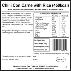 Expedition Foods Chilli Con Carne with Rice - 450kcal