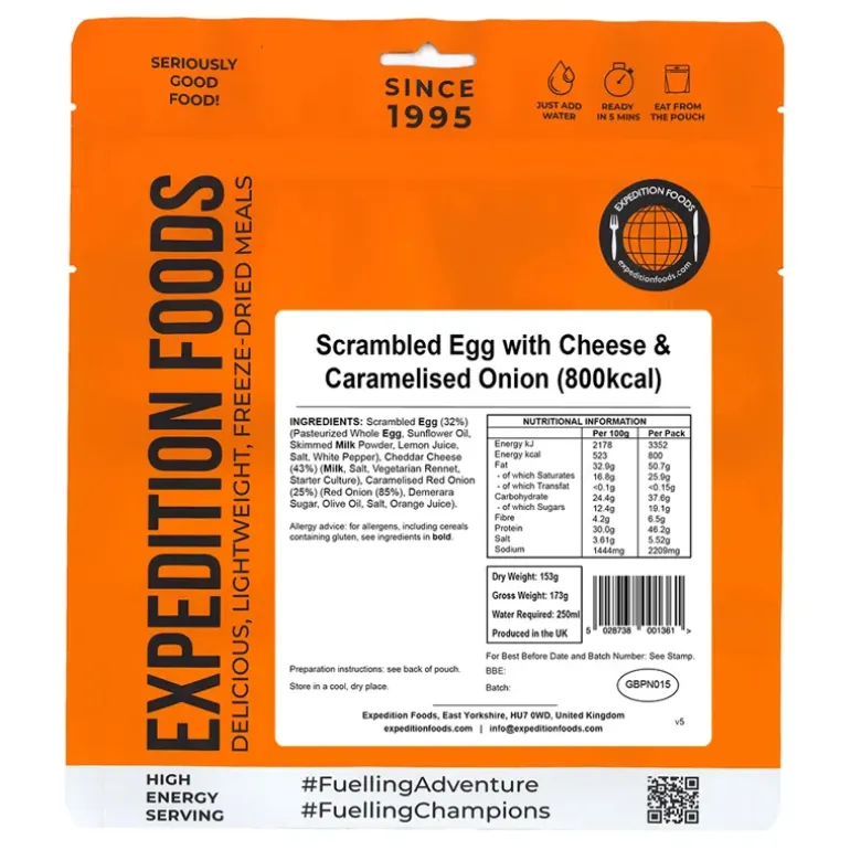 Expedition Foods Scrambled Egg with Cheese and Caramelised Onion - 800kcal