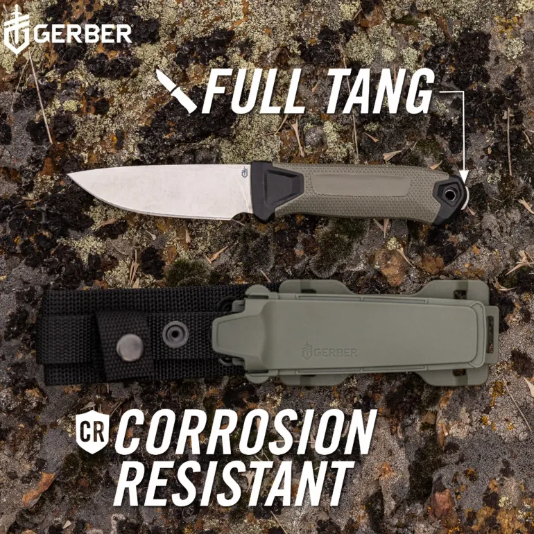 Gerber Strongarm Camp Knife and Sheath - Green