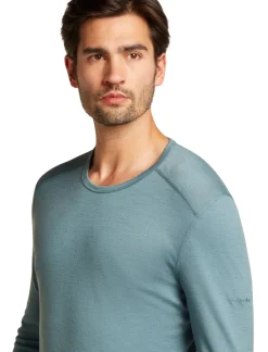Icebreaker Mens 200 Oasis Long Sleeved Crewe Top - Blue Ash