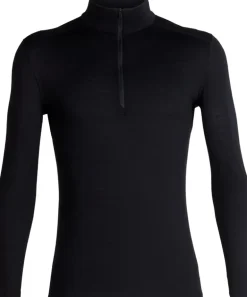 Icebreaker Mens 200 Oasis LS Half Zip Top - Black