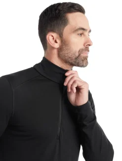 Icebreaker Mens 200 Oasis LS Half Zip Top - Black