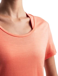 Icebreaker Womens Merino 125 Cool-Lite Sphere III SS Scoop Tee - Tang