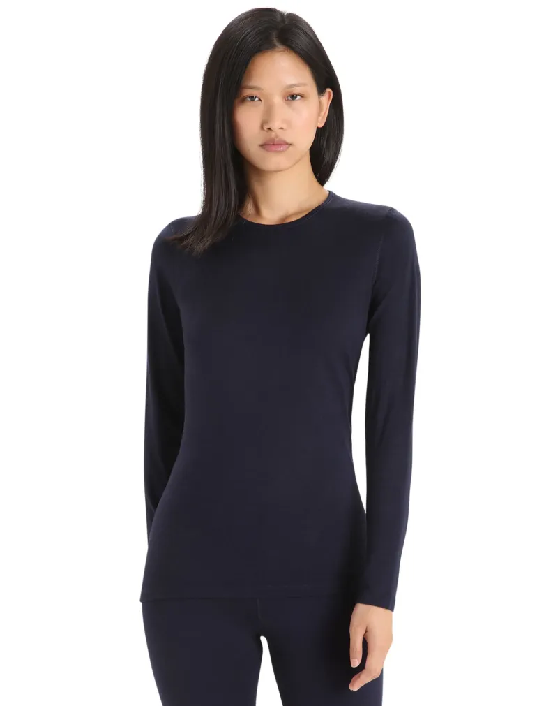 Icebreaker Womens 200 Oasis LS Crewe Top - Midnight Navy