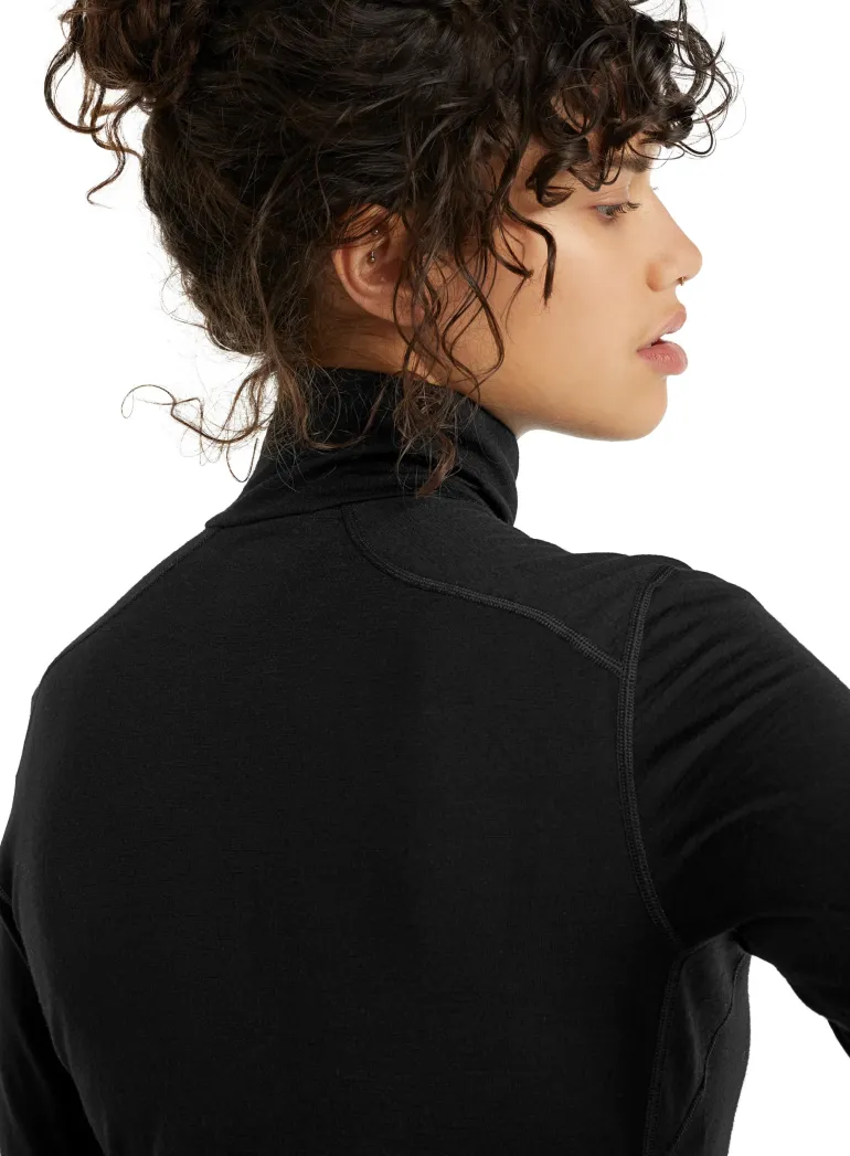 Icebreaker Womens 200 Oasis LS Half Zip Top - Black