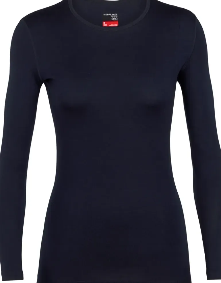 Icebreaker Womens 260 Tech LS Crewe - Midnight Navy