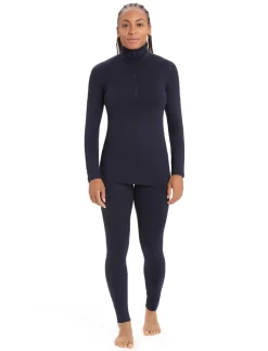 Icebreaker Womens 260 Tech LS Half Zip Top - Midnight Navy