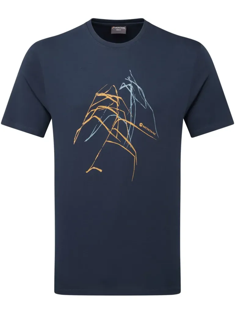 Montane Mens Abstract Mountain T-Shirt - Eclipse Blue