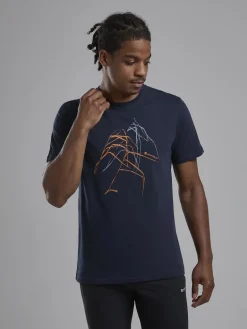 Montane Mens Abstract Mountain T-Shirt - Eclipse Blue