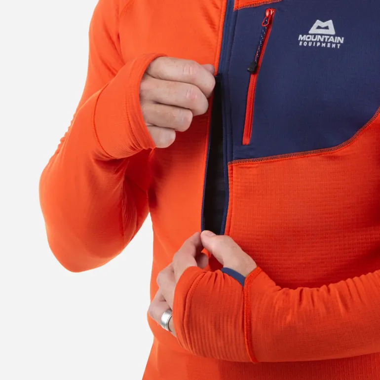 Mountain Equipment Mens Eclipse Hooded Zip-T - Magma-Medieval
