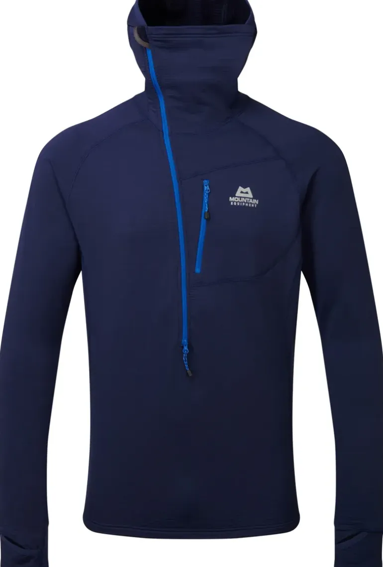 Mountain Equipment Mens Eclipse Hooded Zip-T - Medieval Blue
