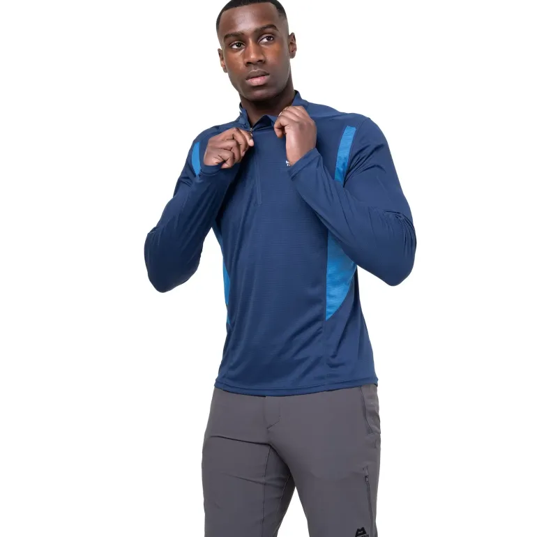 Mountain Equipment Mens Ignis LS Zip Tee - Cosmos-Dusk