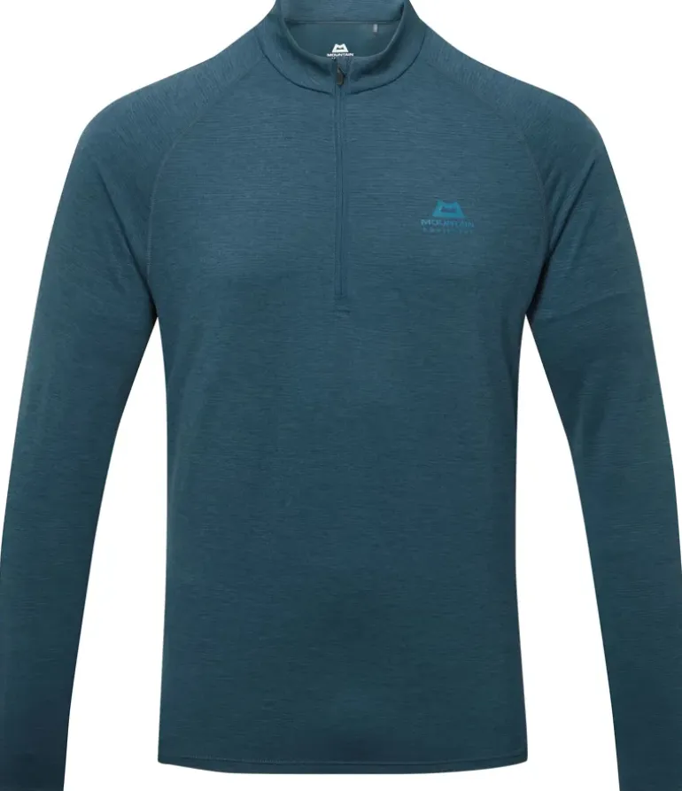 Mountain Equipment Mens Nava LS Zip T - Majolica Blue