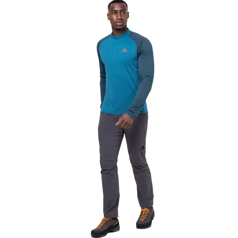 Mountain Equipment Mens Nava LS Zip T - Majolica Blue