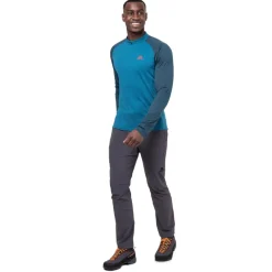 Mountain Equipment Mens Nava LS Zip T - Majolica Blue