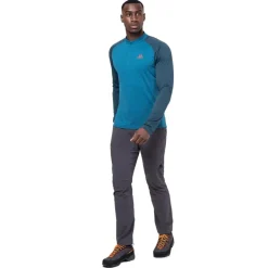Mountain Equipment Mens Nava LS Zip T - Mykonos-Majolica