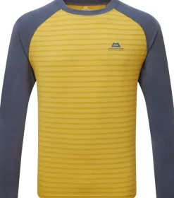 Mountain Equipment Mens Redline LS Tee - Acid Stripe-Denim