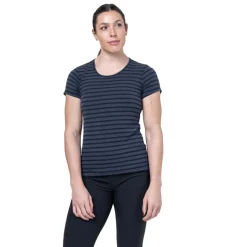 Mountain Equipment Womens Groundup Stripe Tee - Cosmos Stripe