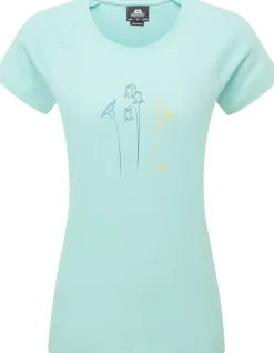 Mountain Equipment Womens Mountain Flower Tee - Aqua