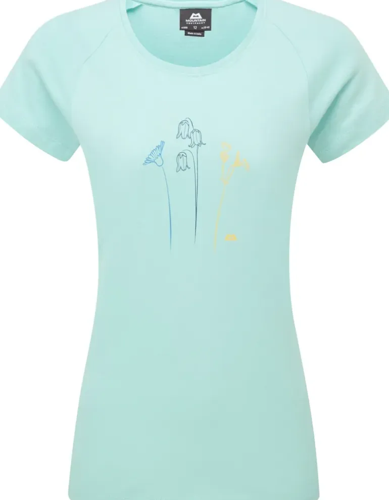 Mountain Equipment Womens Mountain Flower Tee - Aqua