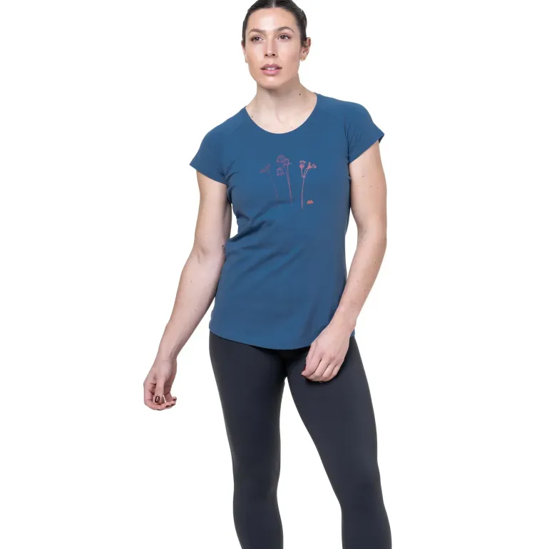 Mountain Equipment Womens Mountain Flower Tee - Aqua