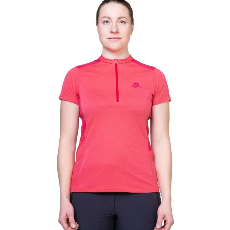 Mountain Equipment Womens Nava SS Zip T - Vivid-Clematis
