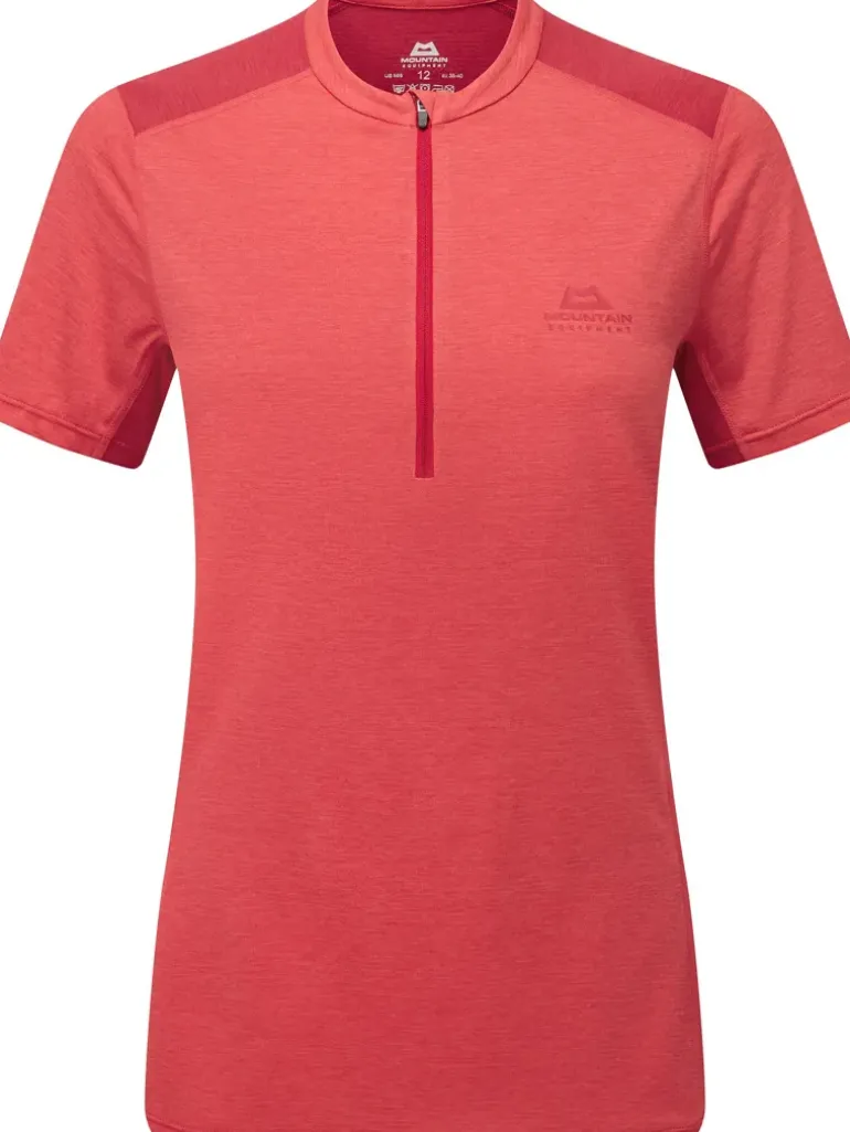 Mountain Equipment Womens Nava SS Zip T - Hibiscus-Capsicum