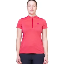 Mountain Equipment Womens Nava SS Zip T - Hibiscus-Capsicum