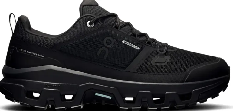 ON Mens Cloudrock Low Waterproof Shoes - Black-Black