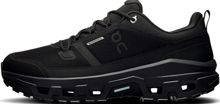 ON Mens Cloudrock Low Waterproof Shoes - Black-Black