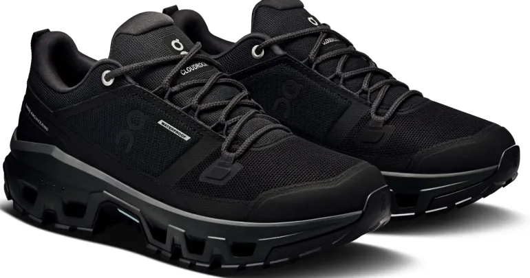 ON Womens Cloudrock Low Waterproof Shoes - Black-Black