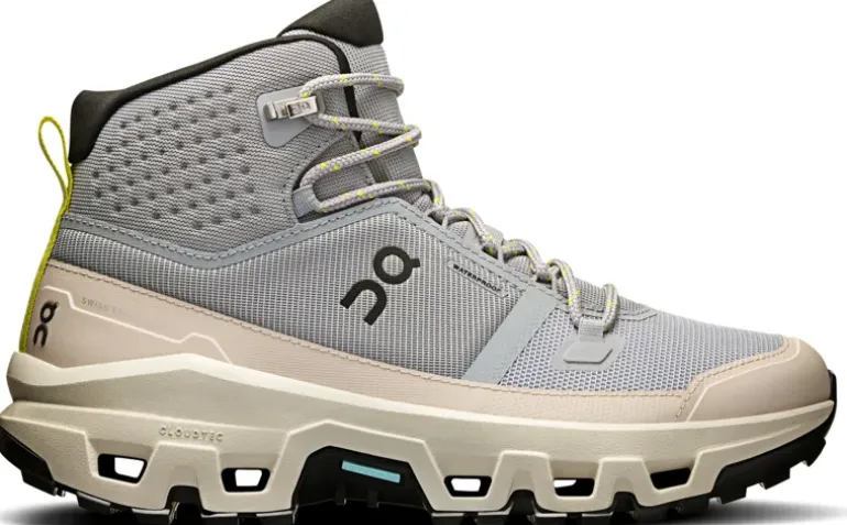 ON Womens Cloudrock Mid Waterproof Shoes - Alloy-Ice