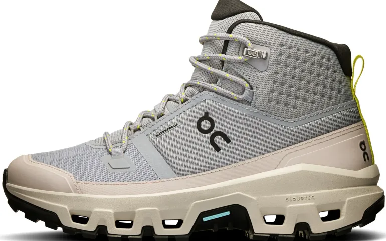 ON Womens Cloudrock Mid Waterproof Shoes - Alloy-Ice