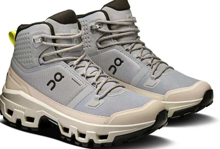 ON Womens Cloudrock Mid Waterproof Shoes - Alloy-Ice