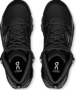 ON Womens Cloudrock Mid Waterproof Shoes - Black-Black