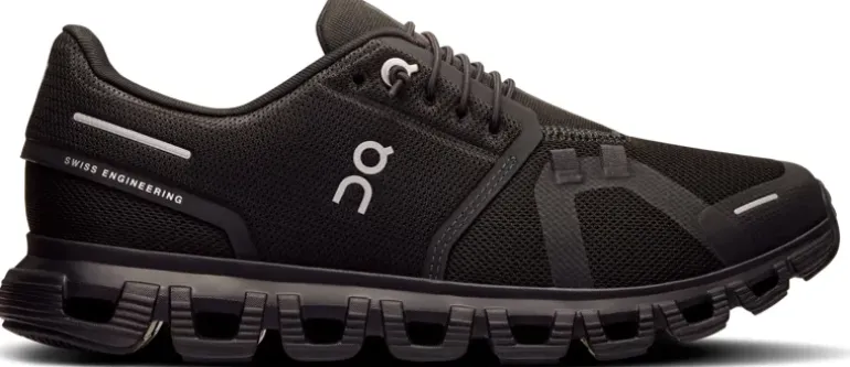 ON Womens Cloud 6 Shoes - Black-Black