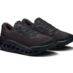 ON Womens Cloudsurfer Trail 2 WP Running Shoes - Black-Black