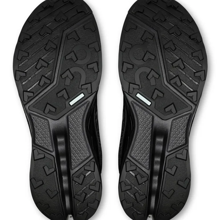 ON Womens Cloudsurfer Trail 2 WP Running Shoes - Black-Black