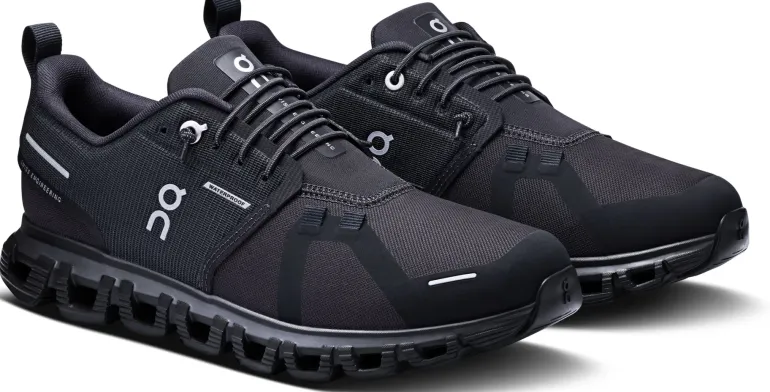 ON Womens Cloud 6 Waterproof Shoes - Black-Black
