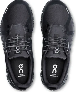 ON Womens Cloud 6 Waterproof Shoes - Black-Black