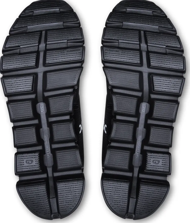 ON Womens Cloud 6 Waterproof Shoes - Black-Black