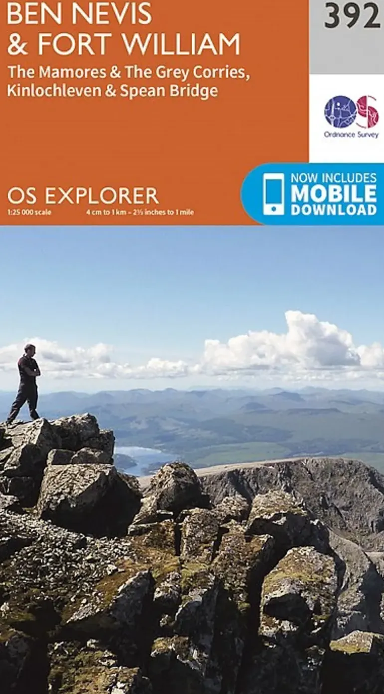 OS Explorer Map 392 - Ben Nevis and Fort William