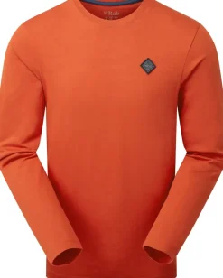 Rab Mens Basecamp Logo Badge LS Tee - Red Clay