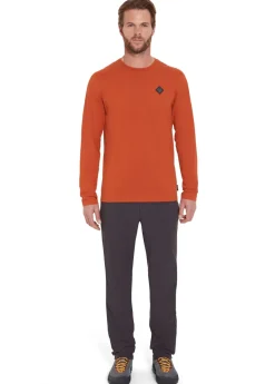 Rab Mens Basecamp Logo Badge LS Tee - Red Clay