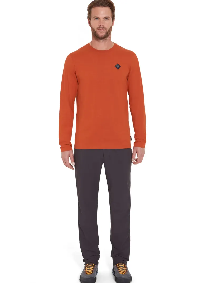 Rab Mens Basecamp Logo Badge LS Tee - Red Clay