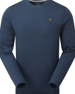 Rab Mens Basecamp Logo Badge LS Tee - Tempest Blue
